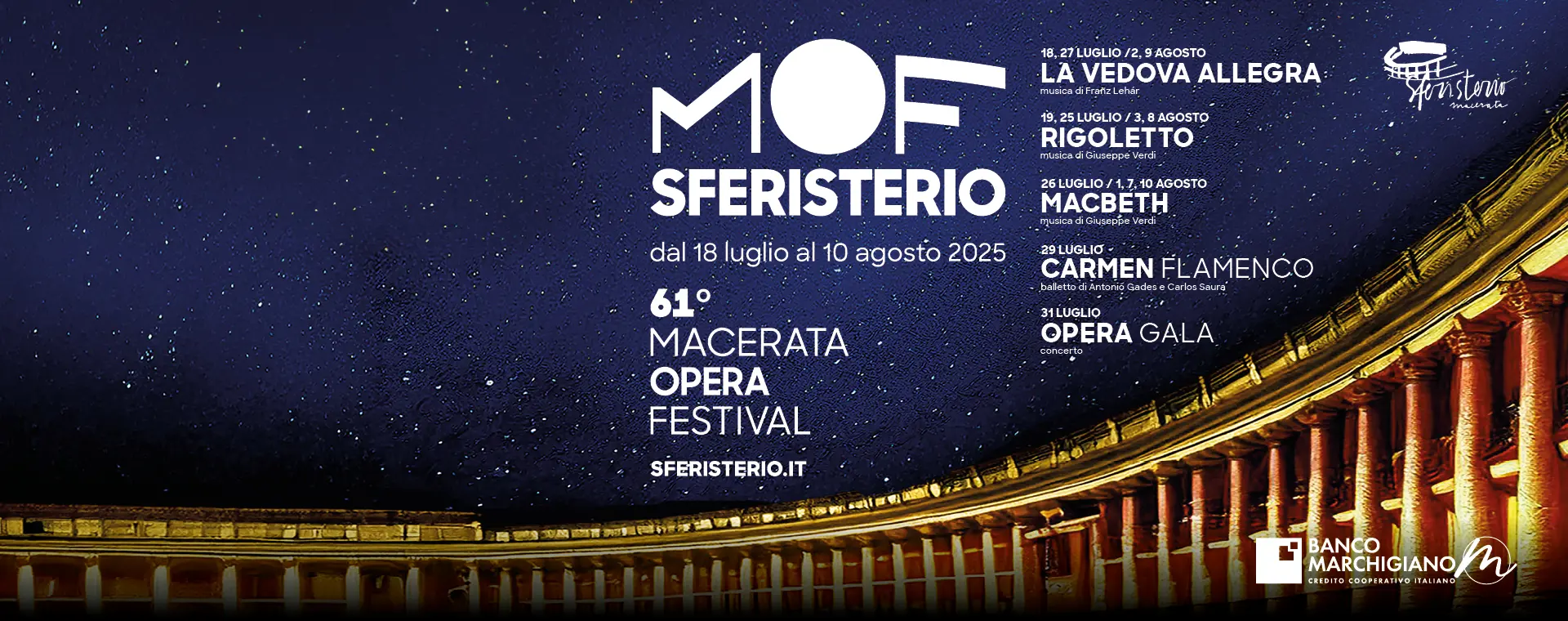 Anche quest'anno siamo main sponsor del MOF 
